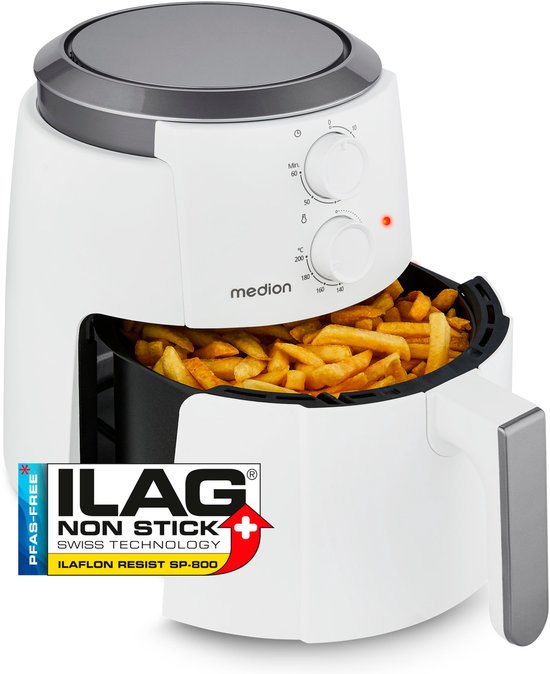 MEDION P30 L Heteluchtfriteuse 4,7L Wit - Heteluchtfriteuse - €59,95