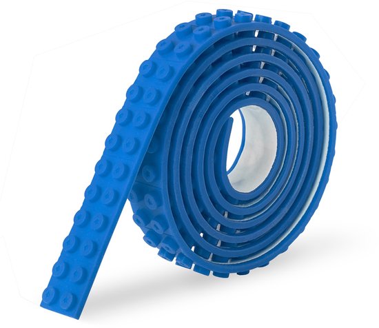Sinji Play Stick & Brick - Flexibel Speelgoedtape - Lego Tape – Geschikt voor Lego City, Lego Creator, Lego Friends – Blauw
