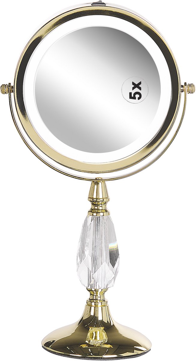 Goedkoopste Beliani MAURY - make-up spiegel - Goud - IJzer