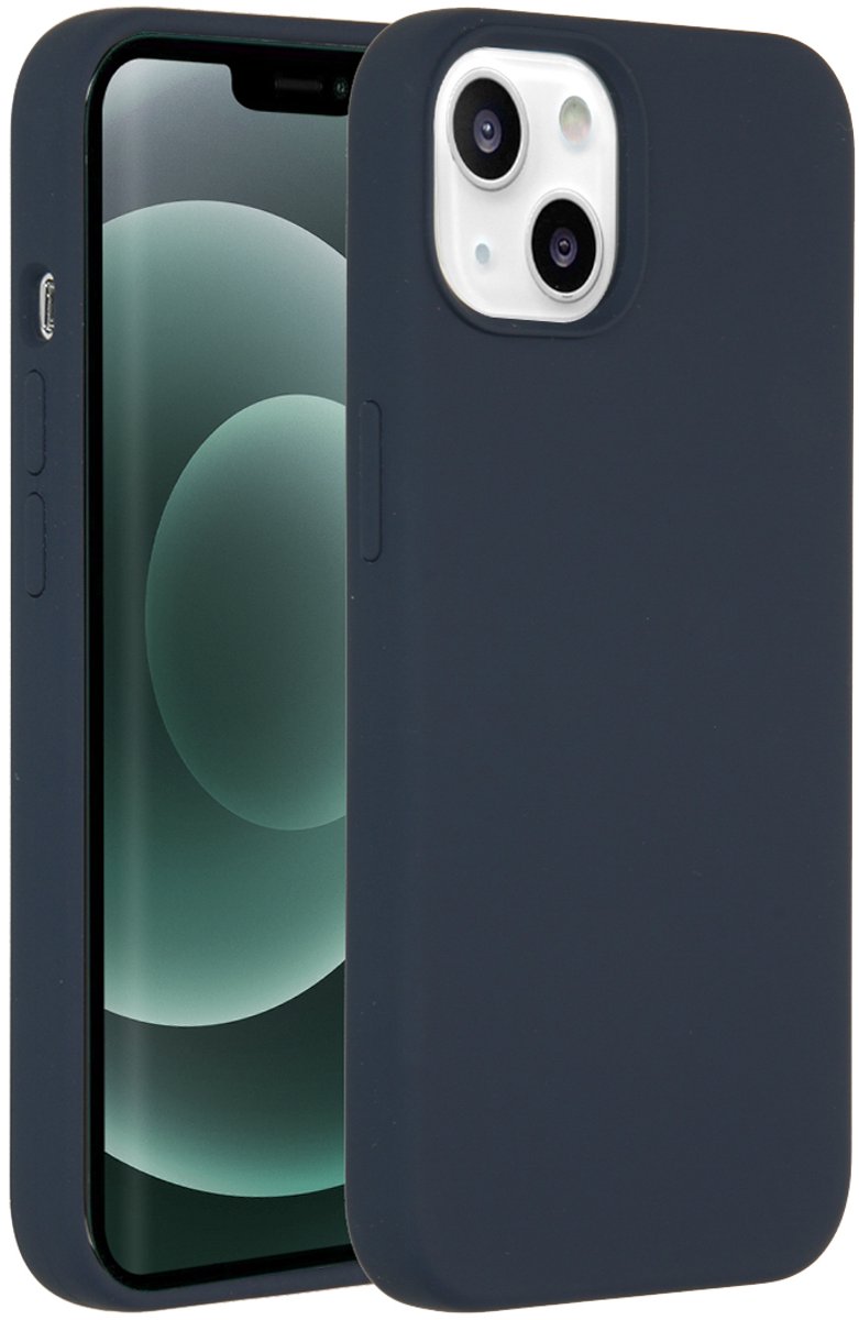 Accezz Liquid Silicone Backcover voor de iPhone 13 Mini hoesje - Donkerblauw