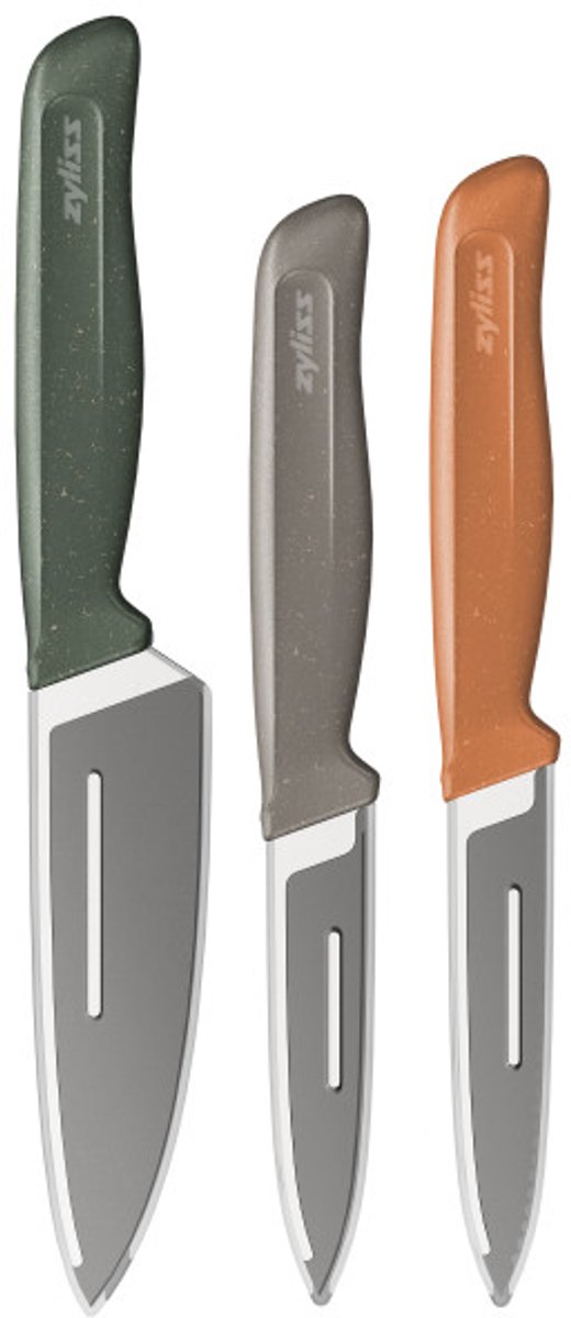 Zyliss 3-delige Messenset – Japans Staal – Multicolor – Koksmes & Schilmes – Duurzaam & Vaatwasserbestendig – Voor Elke Keuken