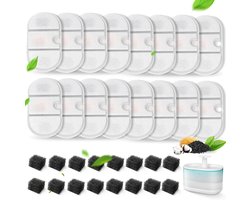 Geschikt voor 16 stuks vervangende filters voor kattenfonteinen, compatibel met de PETLIBRO Capsule Pet Water Fountain: PLWF00, 2,71 oz/2,1 l, ultra stil, BPA-vrij, twee stroomstanden, dispenser voor huisdieren
