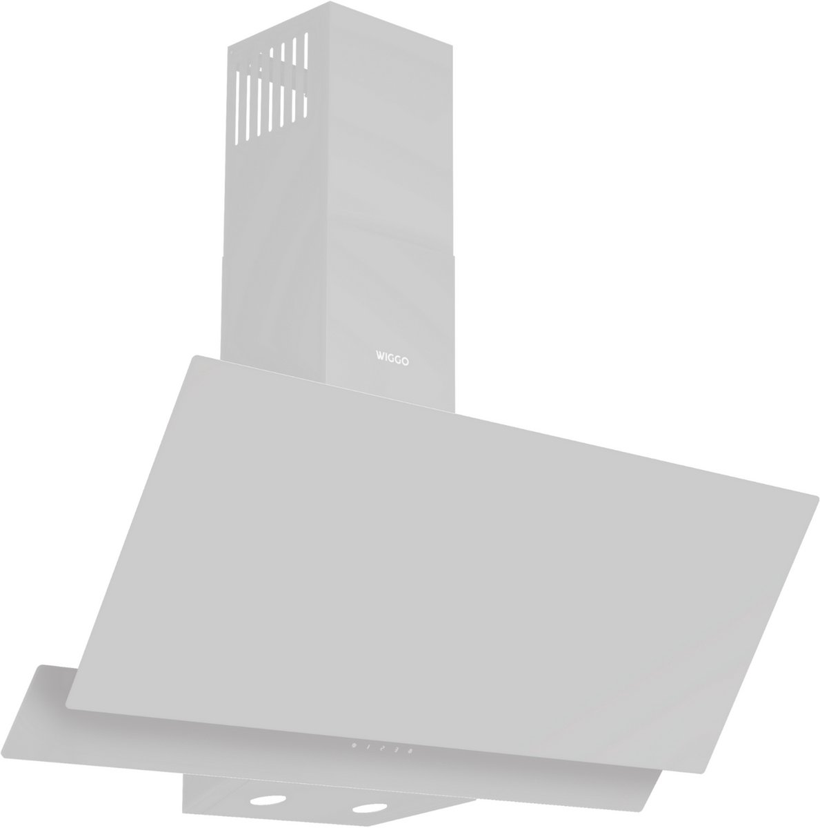 Wiggo WE-D932G(W)- Schuine Afzuigkap - 90cm - Wit Dubbel Glas