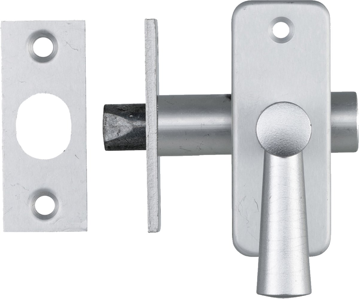 Axa Inboorgrendel DM35 - Insteekgrendel voor Buitendeuren - Afsluitbaar met Sluitplaat - Kleur Aluminium F1 - 55 mm - Gewicht 126 Gram - 1 Stuk in Blisterverpakking