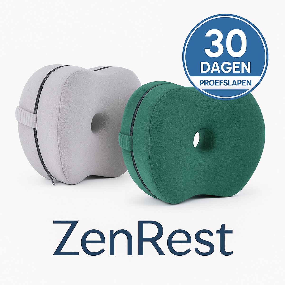 ZenRest Beenkussen – Ergonomisch Kniekussen voor Zijslapers – Traagschuim Appelvorm – Verlicht Rug, Heup & Kniepijn – Anti-Slaapklachten – Wasbare Hoes