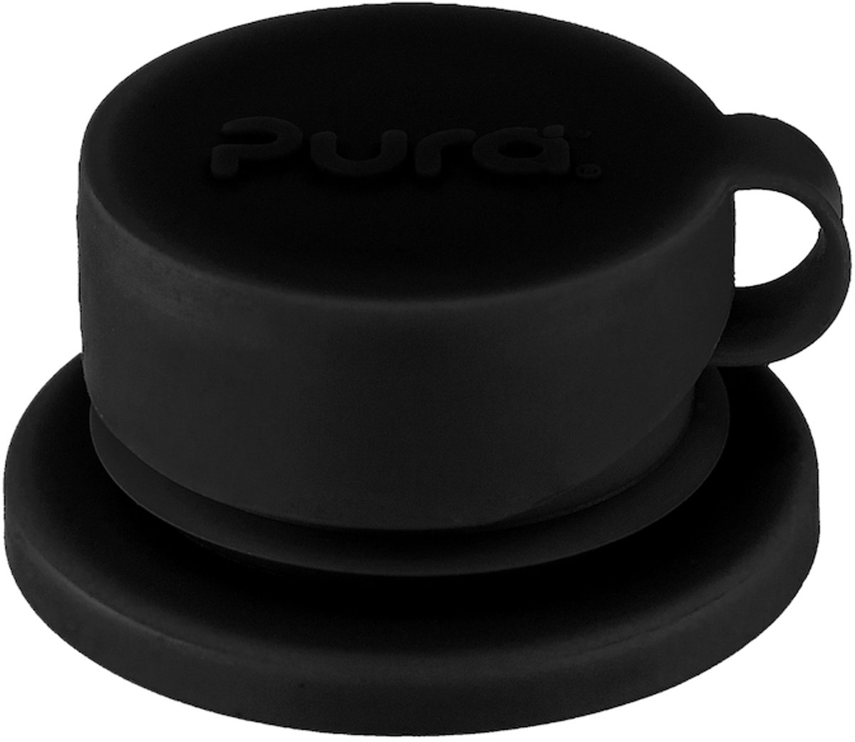 Pura Silicone Sport Dop Zwart – 100% Plasticvrij, Antibacteriële Siliconen – Vrij van BPA, BPS en Ftalaten – Lekvrij en Morsbestendig – Geschikt voor Kinderen 18 Maanden+ en Volwassenen – Past op alle Pura Flessen – Vaatwasmachinebestendig