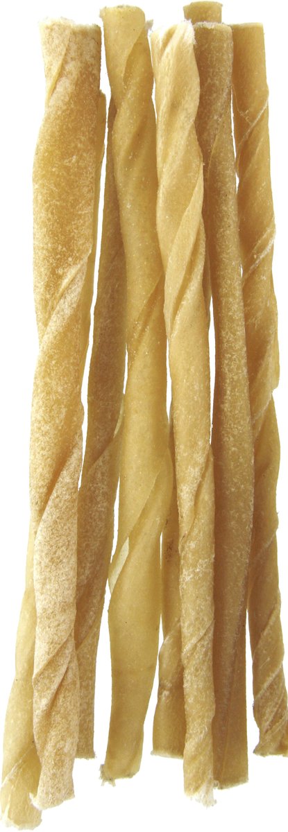 Petsnack - Hondensnack - Snack Twisted Stick - Staafjes Gedraaid - Gedroogde Buffelhuid - 12.5 cm 4/6 mm - 100 stuks