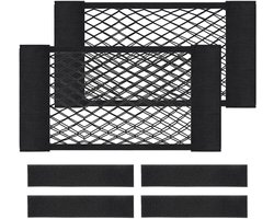 2 stuks - Organizer-nettas - Kofferbaknet - Bagagenet - Bagagenet voor de auto - Opbergnet voor kofferbak autodak - Cargo organizer - Scheidingsnet - 50x25cm - Zwart