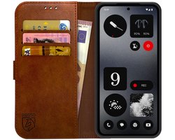 Rosso Element Geschikt voor Nothing CMF Phone 2 Pro | Wallet Book Case | Portemonnee Hoesje | 3 Pasjes | Magneetsluiting | Stand Functie | Bruin