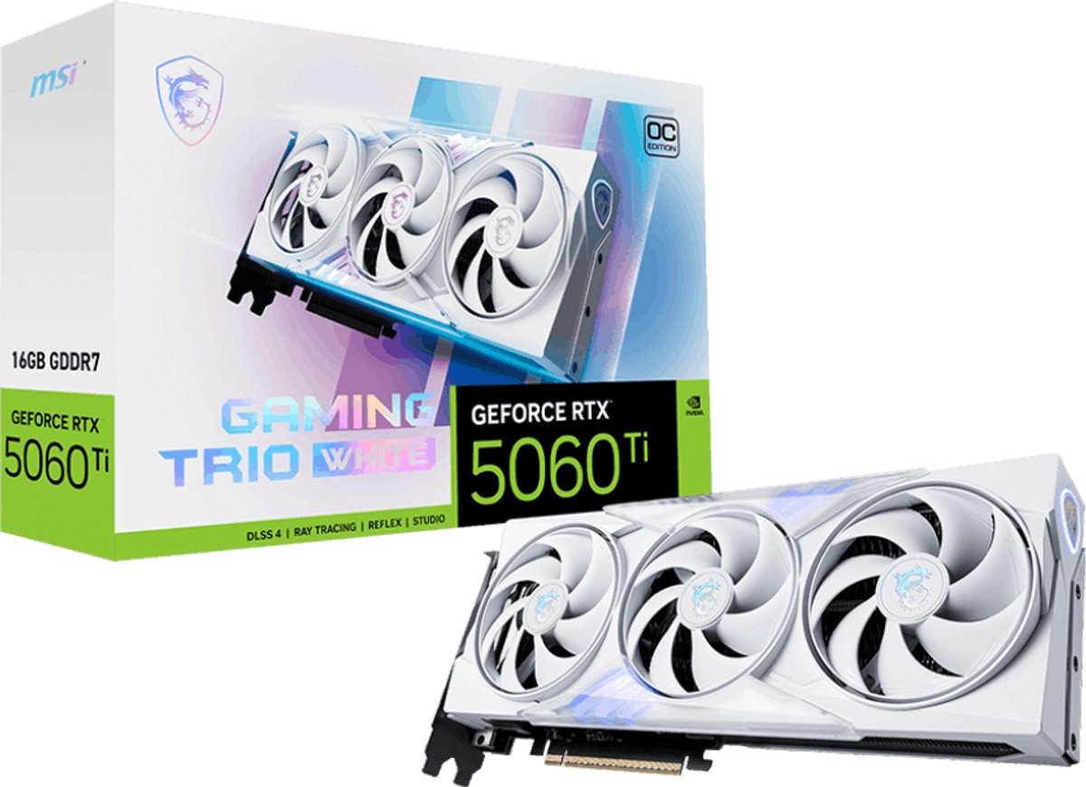 MSI GeForce RTX 5060 Ti 16G GAMING TRIO OC WHITE grafische kaart