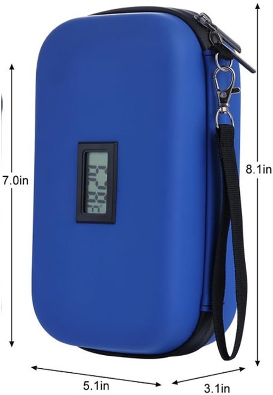 Isotherme Medicatie Pouch Insuline Geïsoleerd Pouch - Draagbare Medische Koeltas - Insuline Koeltas - met 2 Ice Packs - Insuline Etui - voor Ice Bag voor insulinepennen met temperatuurweergave