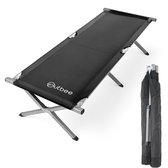 Outbee Veldbed - Kampeerbed - Stretcher - Opvouwbaar bed - Campingbed met draagtas - Draagkracht 150KG - 190 x 63 cm - Zwart