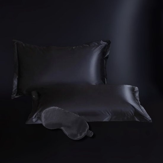 Beauty Silk - Kussenslopen - 60x70 - 2 stuks - zwart