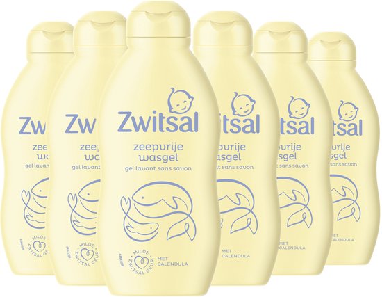 Zwitsal Zeepvrije Wasgel - Baby - helpt de natuurlijke huidbarrière te beschermen - 6 x 200 ml