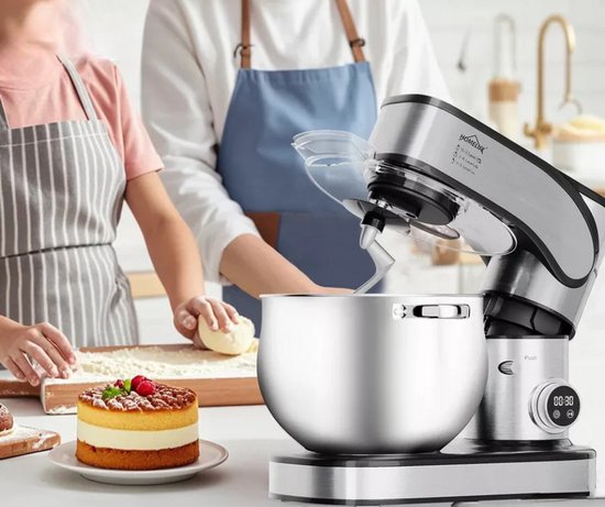 Homelux - Keukenmachine 12L - 2500W Krachtige Deegmixer met LED Touchscreen - Kneedmachine met RVS Kom & 3 Opzetstukken - Professionele Mixer voor Brood, Deeg, Taart - Hamurmakinesi - Deegmachine van Homelux — afbeelding 5