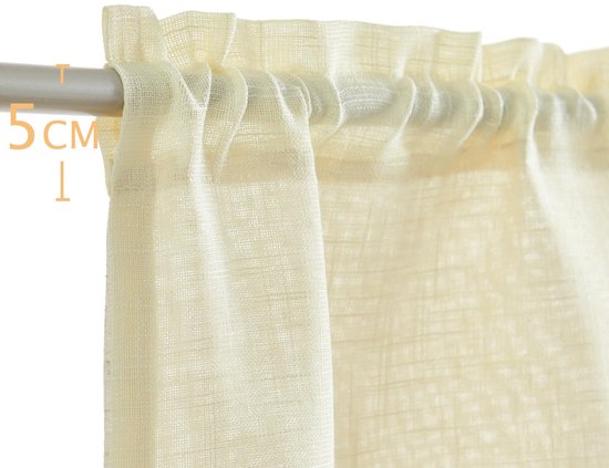 MIULEE Glasgordijn, polyester voilegordijn met tunnelzoom, transparante