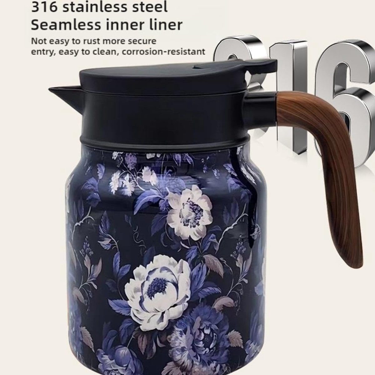 Carafe isotherme | Théière à café isotherme de 800 ml | Pichet à eau chaude, carafe à café sous vide, infuseur intégré pour café et thé à la maison Carafe isotherme | Théière à café isotherme de 800 ml | Pichet à eau chaude, carafe à café sous vide, infuseur intégré pour café et thé à la maison