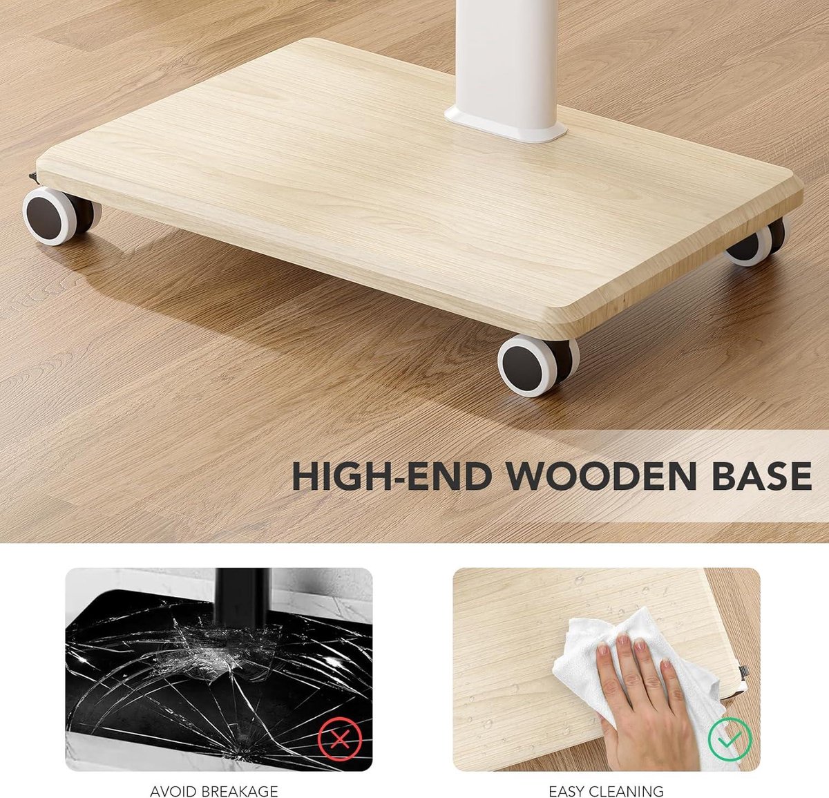 Universele Mobiele TV-Standaard Met Wielen - Heavy-Duty Voor 27-65 Inch TV's Tot 40 Kg