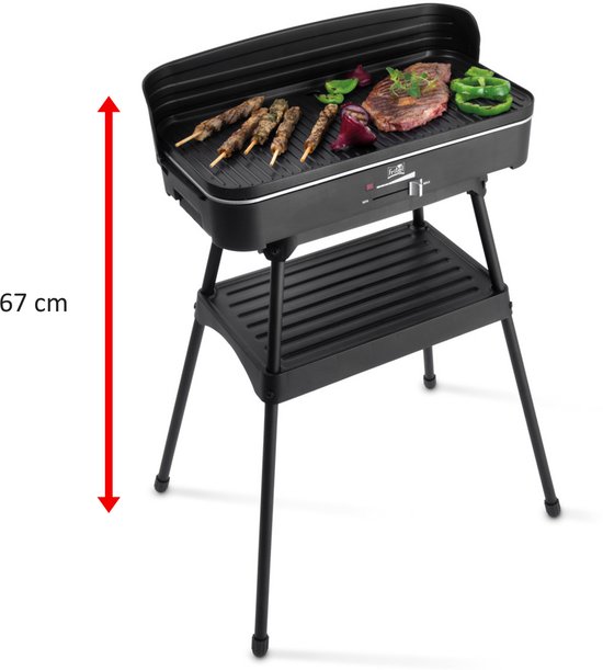 Fritel BBQ 2246 - Elektrische barbecue en tafelgrill - grilloppervlak 50x25 cm + 2200W + onderstel - zwart van Fritel — afbeelding 2