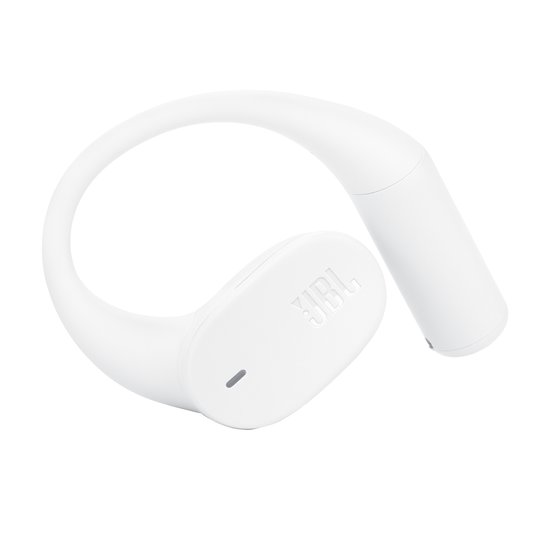 Witte JBL oordopjes met oorhaak.