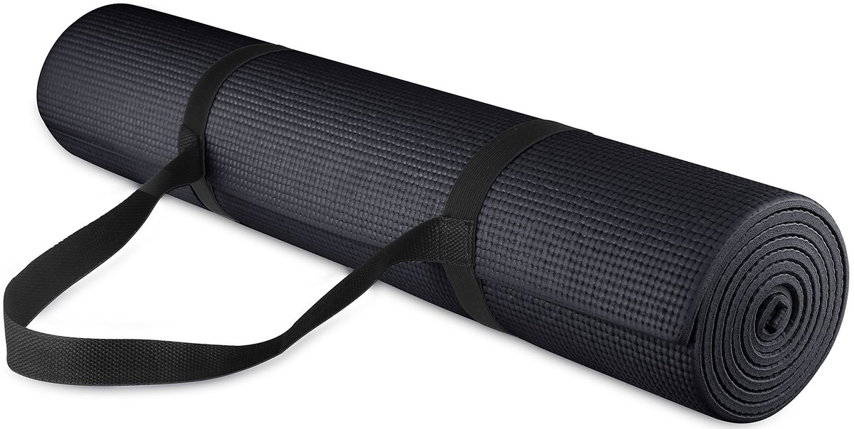 Ibenzoa® BalanceFrom GoYoga Yogamat - Zwart - Met Draagriem