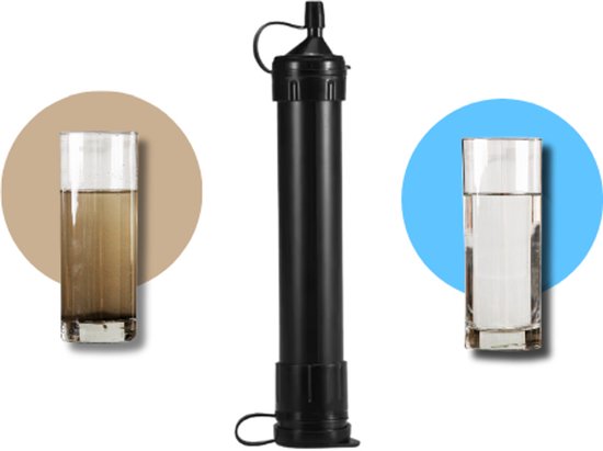 BOECK - Waterfilter Outdoor – Draagbaar Waterzuiveringsfilter voor Kamperen, Reizen & Noodsituaties – 1500L Capaciteit – Lichtgewicht & BPA-vrij – Survival Waterfilter met Drinkrietje