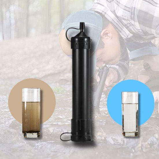 BOECK - Filtre à eau Plein air - Purificateur d'eau portable pour Camping, Voyages et urgence - Capacité de 1 500 L - Léger et sans BPA - Filtre à eau de Survie avec paille