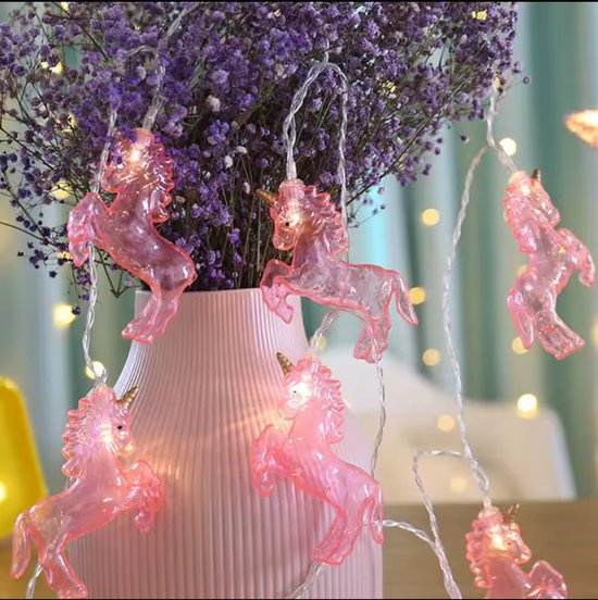 Unicorn led lamp - unicorn lamp - ledslinger - unicorn verlichting - cadeautip - feestdagen - 1,5 meter - 10 lampen — afbeelding 2