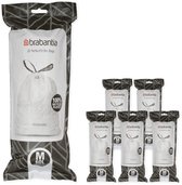 Brabantia PerfectFit sac poubelle avec fermeture code M, 60 litres, 6 rouleaux x 20 pcs - White