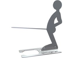 VYRR Manneke Worst - RVS Worstenhouder voor op de BBQ - Staande man met spies - Het leukste cadeau voor Barbecue liefhebbers