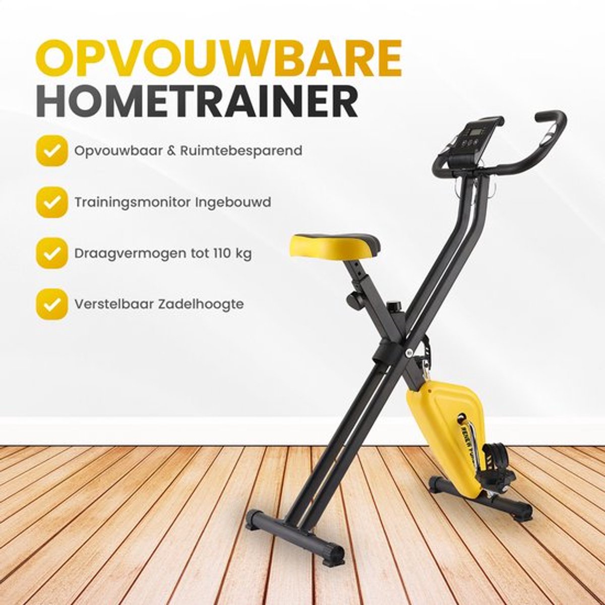 Afbeelding 2 van Opvouwbare Hometrainer – Compacte Hometrainer voor Beentraining – Met LCD Display & Verstelbare Weerstand – Voor Thuisfitness & Revalidatie