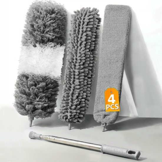 BOTC Telescopische Plumeau met Telescoopsteel - 6-Delige - Tot 250 cm - Plumeau uitschuifbaar - Stoffer - Duster