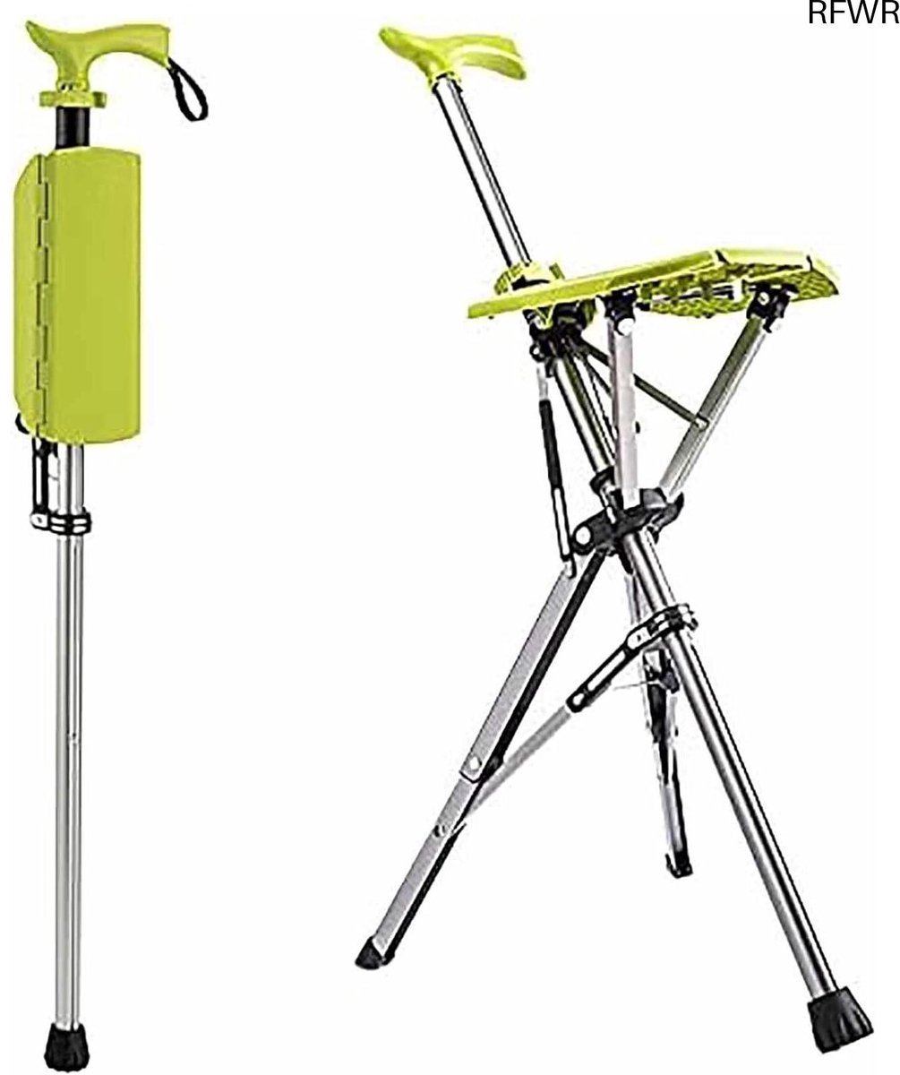 RFWR® Opvouwbare Wandelstok met Zitje - Lichtgewicht en Antislip voor Ouderen