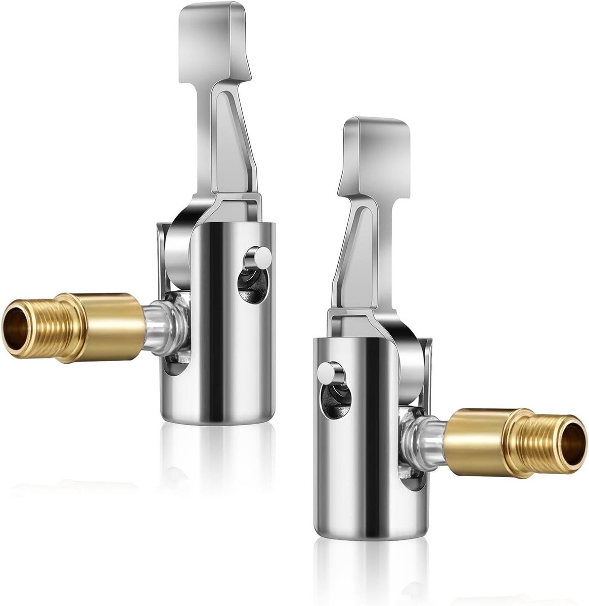 Allecto Plus - 2 stuks Opzetstuk voor Ballonnen en Autobanden - Messing Ventiel Adapter