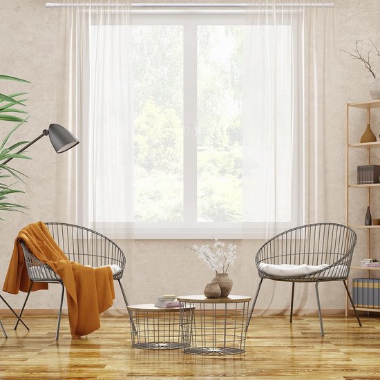 Retadou - Tringle à rideaux, 16 mm, tringle à rideaux, blanc mat, 76 - 117 cm, tringle à rideaux, extensible, tringle à rideaux, fixation murale, avec supports et embouts pour rideaux occultants, rideaux d'extérieur