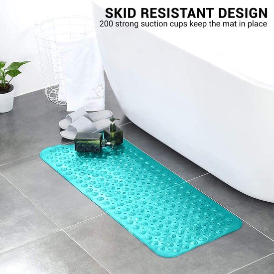 RFWR® Antislip Badmat voor Badkuip - 100x40 cm - Extra Lange Douchemat met 200 Zuignappen - Machinewasbaar en Schimmelbestendig van RFWR® — afbeelding 5