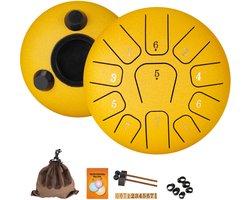 Steel Tongue Drum Serie - Melodische Percussie Instrument - Geel - 6 Inch - 11 Tongen