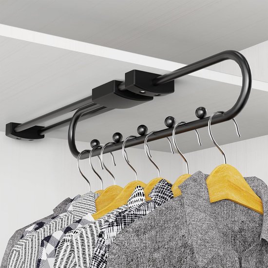 FLY HAWK Uittrekbare kledingstang, 38-99 cm, roestvrij staal, voor slaapkamer