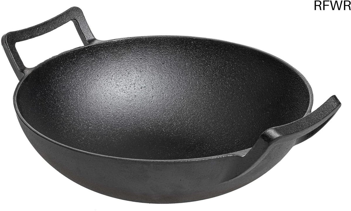 RFWR® Gietijzeren Wokpan - Ø 32 cm - Geschikt voor Alle Warmtebronnen