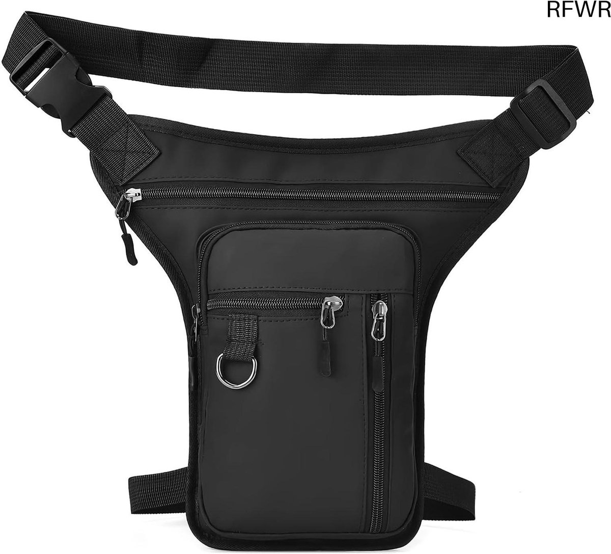 RFWR® Multifunctionele Waterdichte Beentas voor Dames en Heren Ideaal voor Outdoor Activiteiten en Reizen Zwart