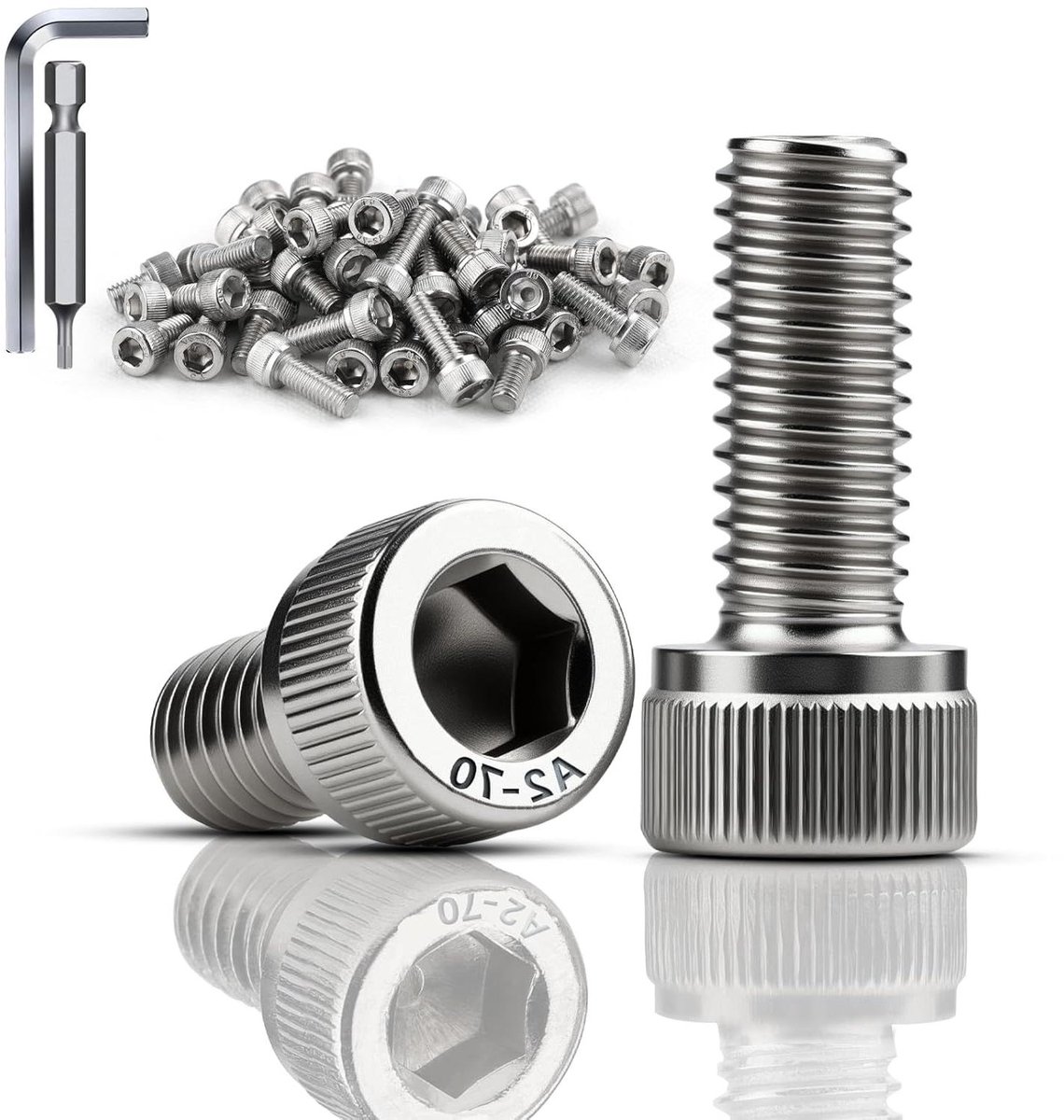 Allecto Plus - 120 stuks cilinderkopbouten M4 x 14 mm roestvrij staal met inbussleutel
