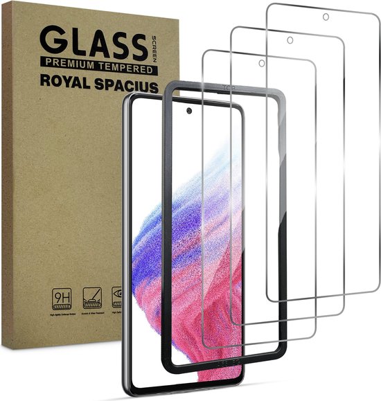 Protection d'écran pour Samsung Galaxy A53 - Avec outil d'alignement - Verre trempé - Protection d'écran en Tempered Glass - 3 pièces