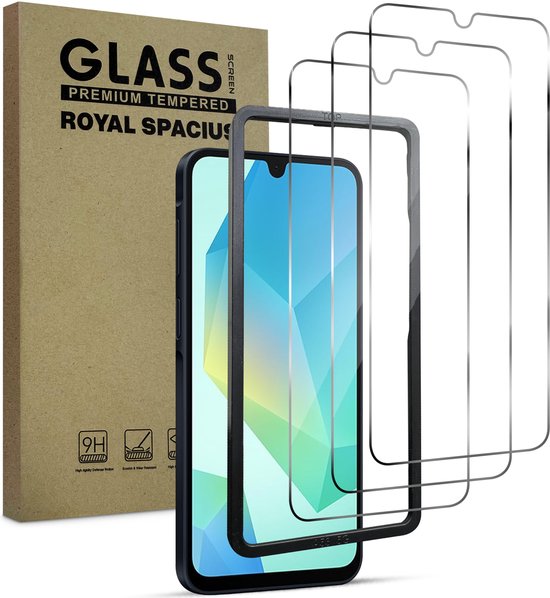 3x Gehard Glas Screenprotector Samsung Galaxy A16 – Krasbestendig, Helder, Met Uitlijn Tool