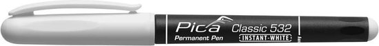 Pica PI53252 Classic Permanent Pen - Rond - Wit - 1-2mm - Pica