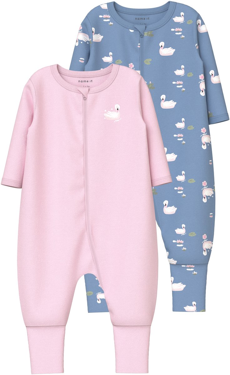 NAME IT - NBFNIGHTSUIT 2P ZIP FF SWAN NOOS - Baby - Pyjamas