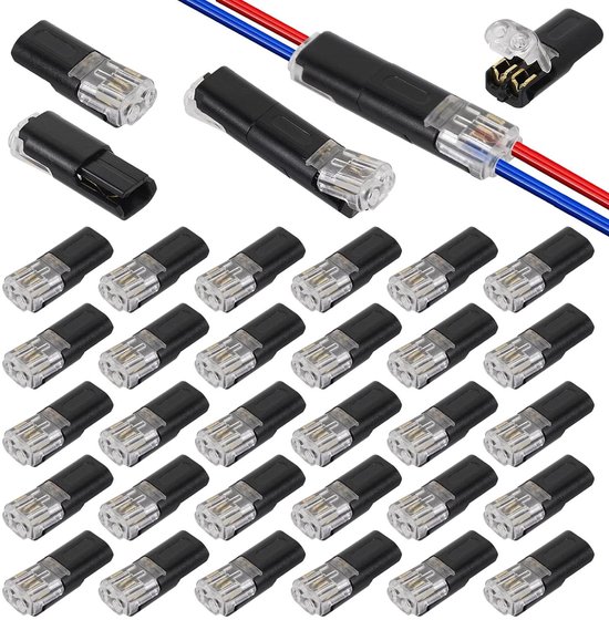 thumbnail: LOMUG 50 Stuks Kabelverbinders - Waterdichte 2-Polige Autostekkers, Soldeervrij, Voor 12-24V Auto, LED Verlichting En Boten