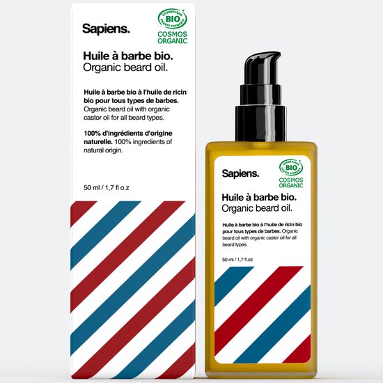 Sapiens | Baardolie | 50ML | Fresh & Woody | Natuurlijk | 99.3% Biologisch | Frankrijk