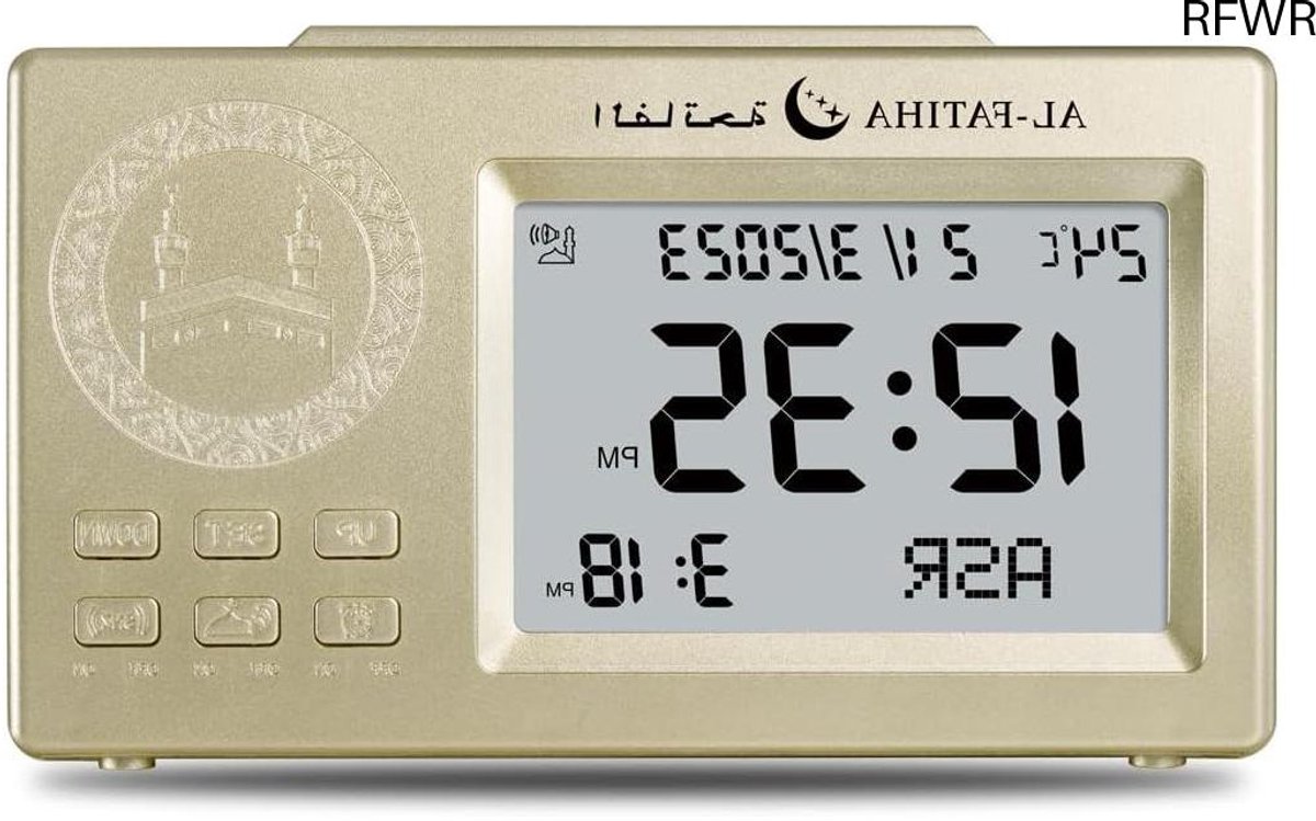 RFWR® Digitale gebedswekker met LCD-display en multifunctionele Azan klok