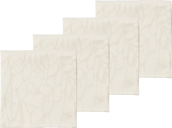 Södahl Abstract leaves Damask Stoffen servetten 45 x 45 cm 4 stuks Beige