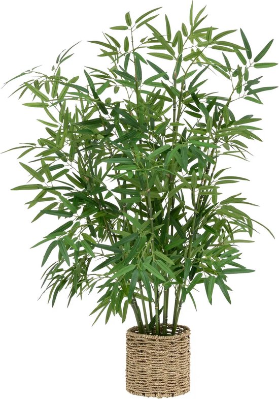 Atmosphera Kunstplant Bamboeplant met pot - Ø45xH100cm - Groen